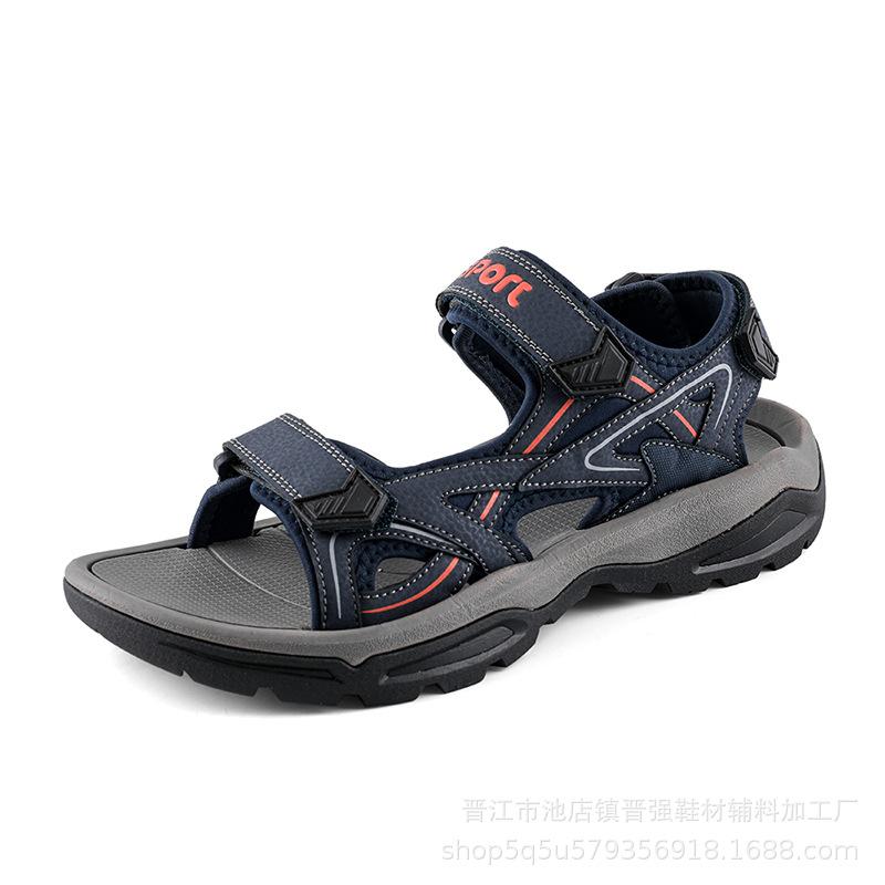 

Summer new beach slippers outdoor platform men s dual-purpose non-slip sandals breathable fashion versatile slippers 46 темно-синього кольору
