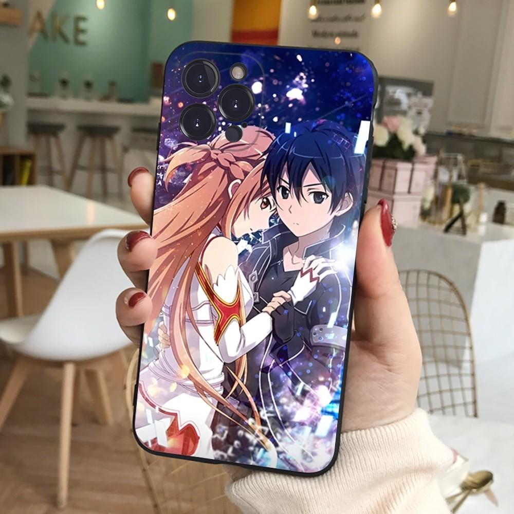 Sword Art Online SAO Anime Phone Case For iPhone 15 6 7 8 Plus 11 12 13 14 Pro SE 2020 MAX Mini X XS XR Back Funda Cover