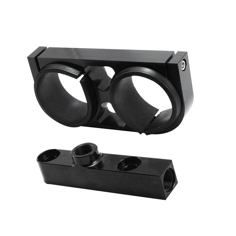 ABNE-Aluminiowy Billet Podwójny Uchwyt Montażowy Zacisku Pompy Paliwa Kolektor Wyjścia dla 044 -Bosch 380LPH