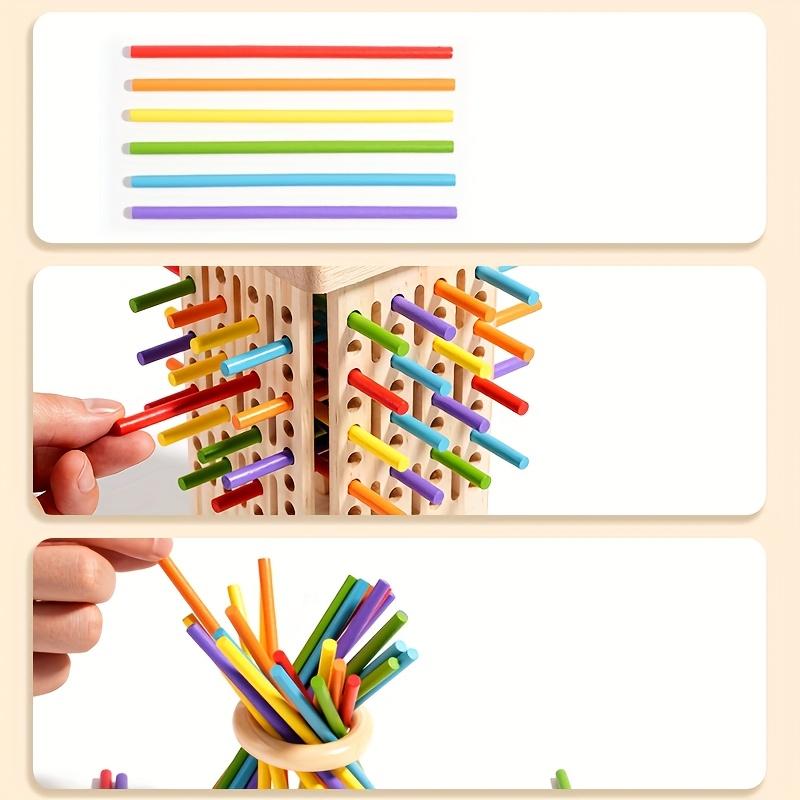 3'ü 1 Arada Ahşap Çubuk Oyunu, Üç Farklı Oynama Yoluyla Çeşitli Eğlence Sunar. Seçilmiş Ahşaptan Yapılmıştır, Ellerinizi Korumak İçin Pürüzsüzce Cilalanmıştır