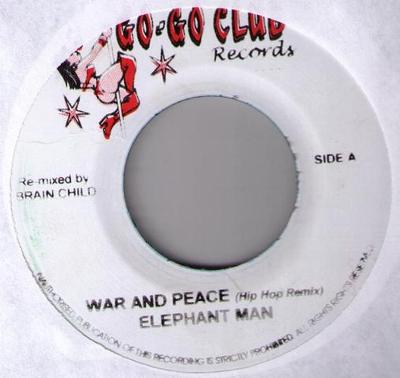 Disque 7 pouces ELEPHANT MAN / BEENIE MAN - Guerre et Paix (Remix Hip Hop) / Mor NONE Gogo Club Recor Jamaïque Reggae, Ska & Dub Utilisé