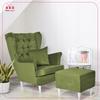 Gaja Wing Chair with Footrest Scandinavian Family Meble Velvet Velvet
