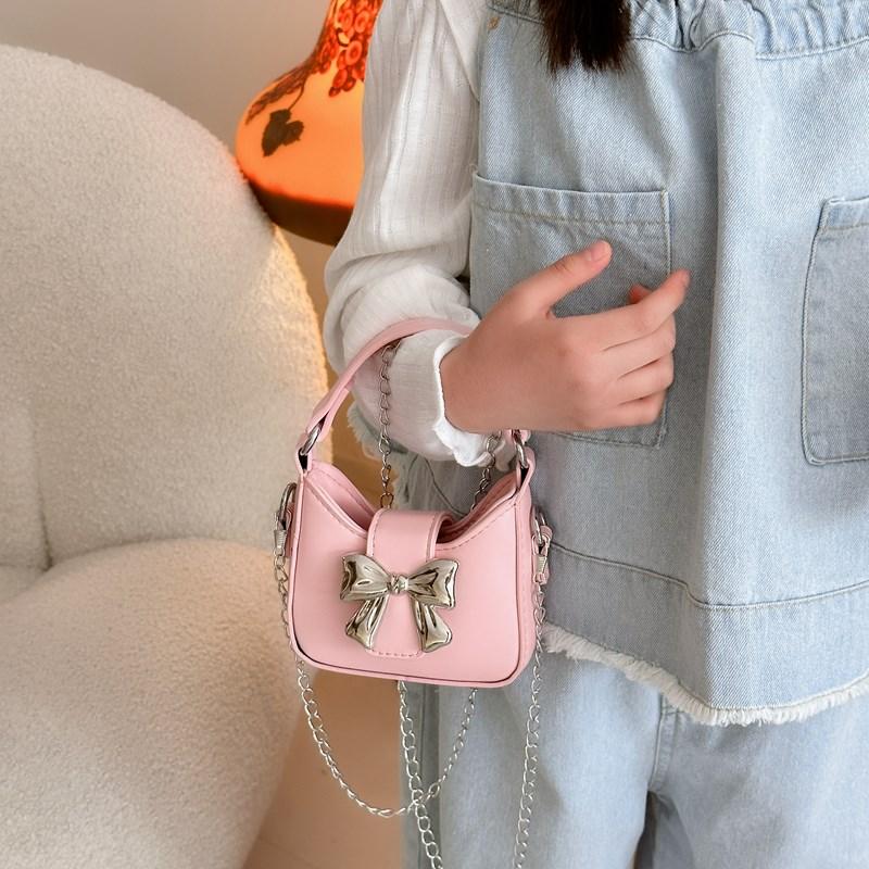 Children's Handbag Girl's Chain Crossbody Bag Bowknot Kids Shoulder Bag
