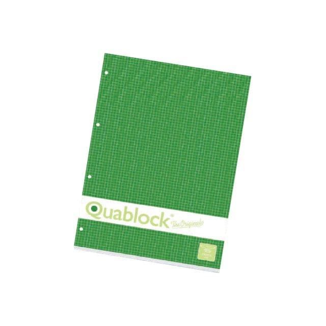 Pigna Quablock Bloc notes A4 50 feuilles blanc petits carreaux 4 trous