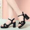 Fashion High Heel Sandals For Women In Summer Wear Single Buttoned Women's Shoes To Work Without Tiring Feet For Women's Shoe With Skirt