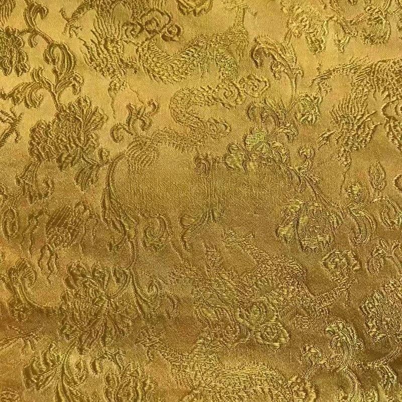 

Wide 150cm Brocade Jacquard Fabric Pink Silk Feather Flower Pattern For Sewing Kimono Robe Girl s Dress DIY Needlework Satin 100x150cm