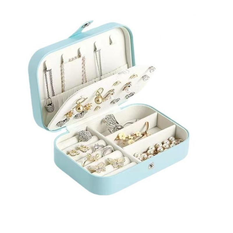 Multifunctional portable exquisite small jewelry box travel bracelet earrings earrings bedroom desktop new storage box