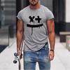 Smile Face 3D Printed Short Sleeved T-shirt Leisure Hip Hop Summer Breathable Polyester Simple Round Neck Top