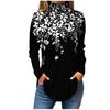 Tee Shirts For Women Fall Casual Long Sleeve Shirts Sweatshirt Vintage Printed High Neck Top Pullover