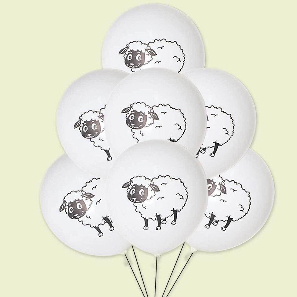 10pcs 12inch White Sheep Latex Balloons Inflatable Animal Balloons  Birthday Party Decorations