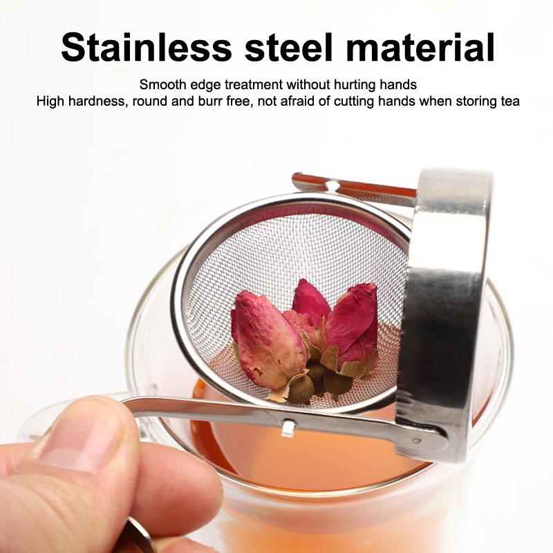 304 Stainless Steel Tea Coffee Strainer Filter With Base For Loose Leaf Tea Easy To Clean Kung Fu Tea Fine Mesh Tea Filter