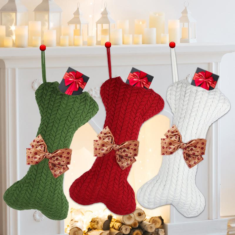 New Arrivals Gift Bags Christmas Large Gift Bags Festive Vibes Knitted Wool Hanging Decorations