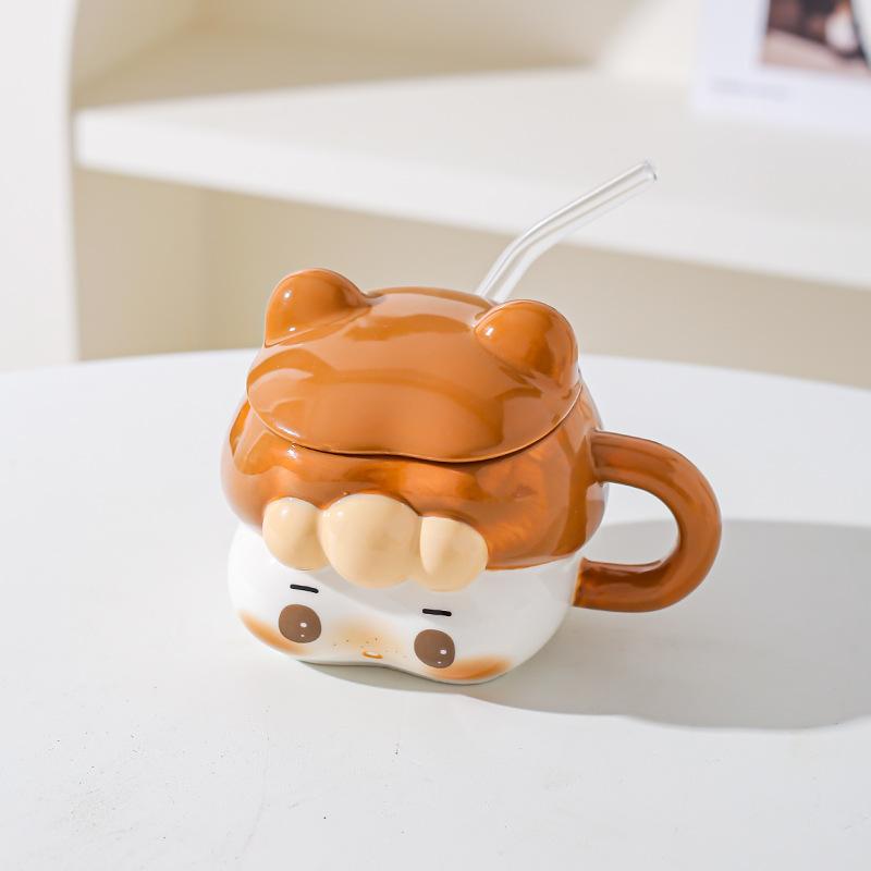 

Creative Cute Girl Ceramic Sippy Cup Mug for Girls Best Friend Practical Birthday Gift Cup Souvenir 301-400ml