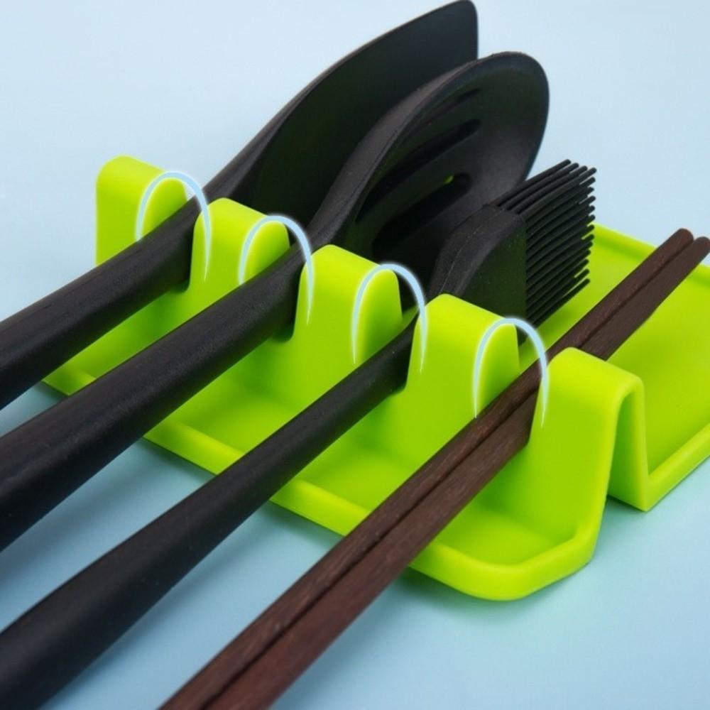 Non-Slip Pot Lid Rack Silicone Spoon Shelf Multi-functional Spatula Rack  Cooking Station