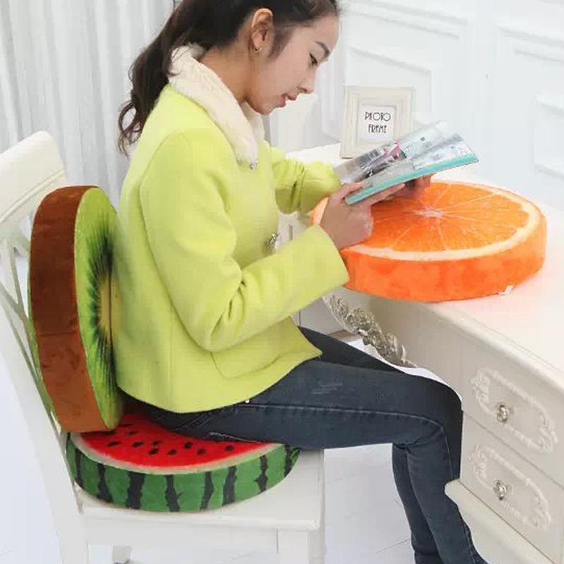 33cm Round Throw Pillows 3D Print Fruit Shape Cushion Decorative Plush Funny Fruit Stuffed Cushions For Couch Chair