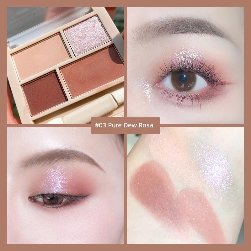 Unny Niu Lang Matte Shimmer Female Students Four Color Eyeshadow Palette