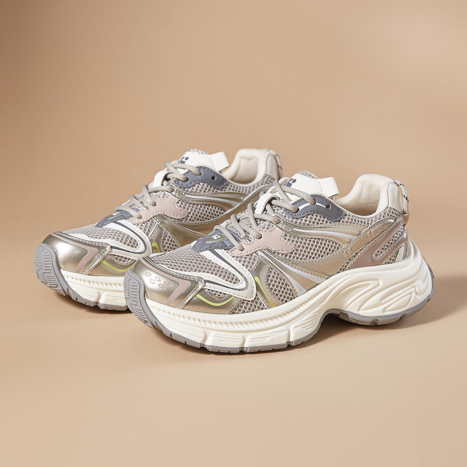 

Spring new versatile women s shoes summer breathable retro mesh outdoor heightening platform sports shoes women 35 шампанського