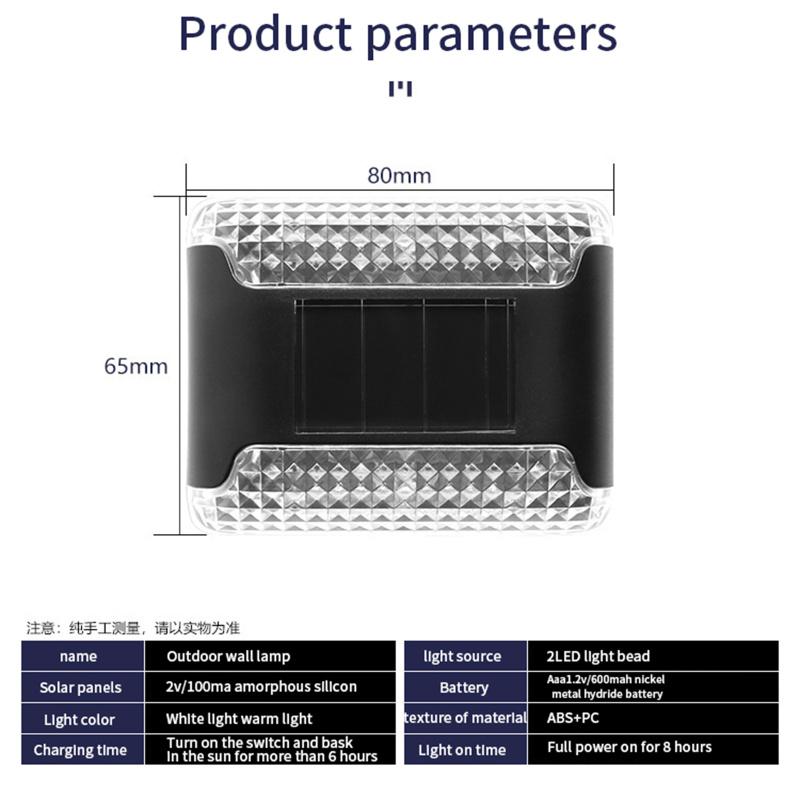 Solar Wall Light Outdoor Waterproof Up Down Luminous Lighting Garden Decorative Solar Lamps Stairs