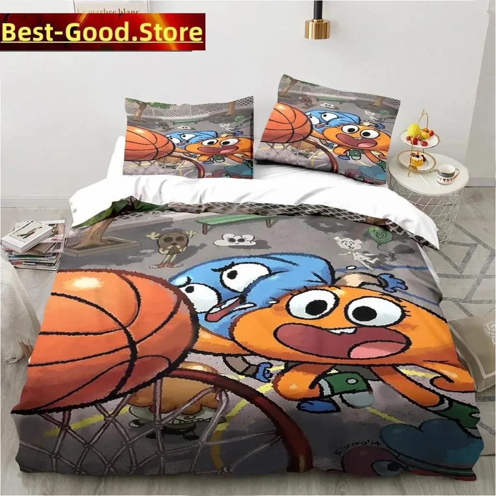 Carton The Amazing World Beding Set Gumbal Young Boys Young Girls Twin Quen King-Sized Dimensionsd Dimensions Soft Duvet Cover Pilowcase Bed boys