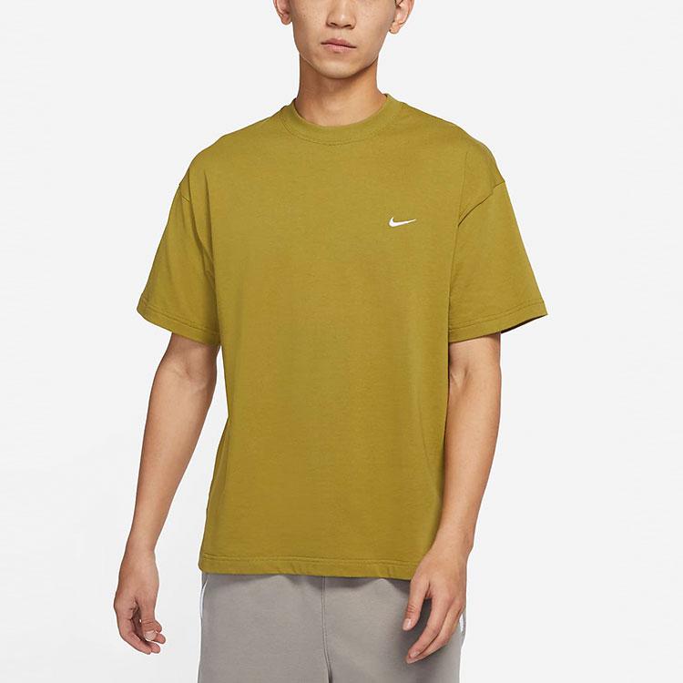 Nike Solo Swoosh Crew Neck Sports T-Shirt Men Tops Desert-Moss DA0321-318