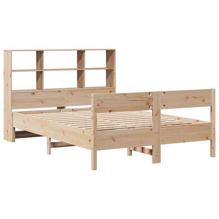 VidaXL Lit bibliothèque sans matelas 150x200 cm bois massif de pin 3322984