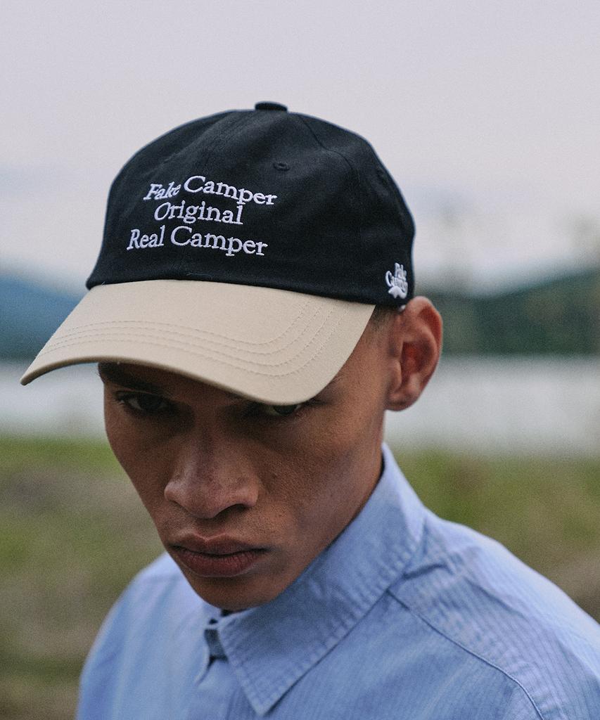 FAKE CAMPER Original Two-Tone Camp Ball Cap [Black]