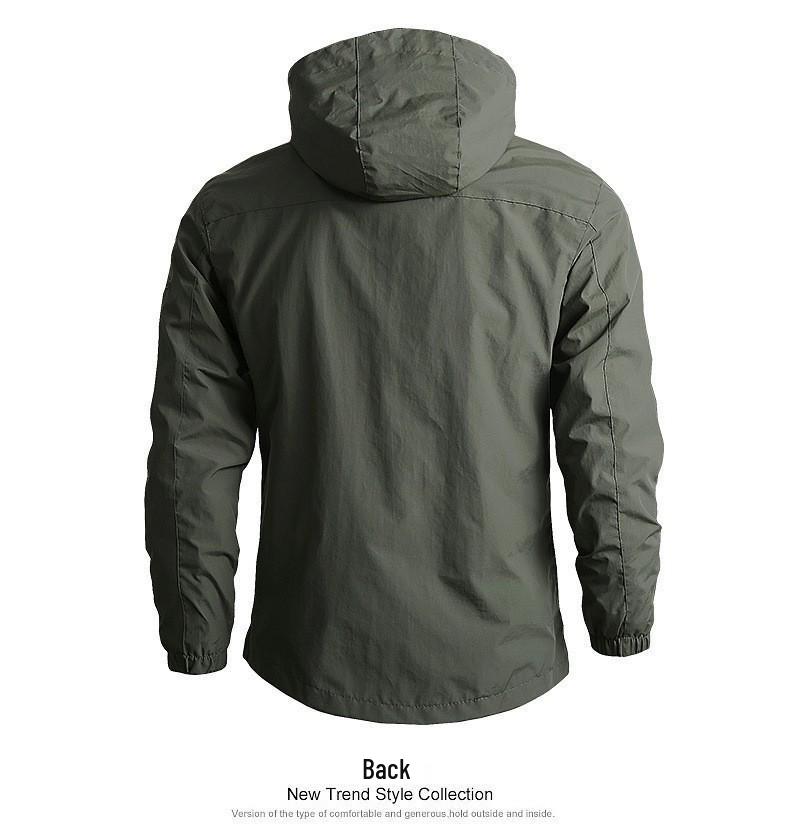 Men's Lightweight Waterproof Hiking Jacket - Spring/Autumn Casual Outerwear