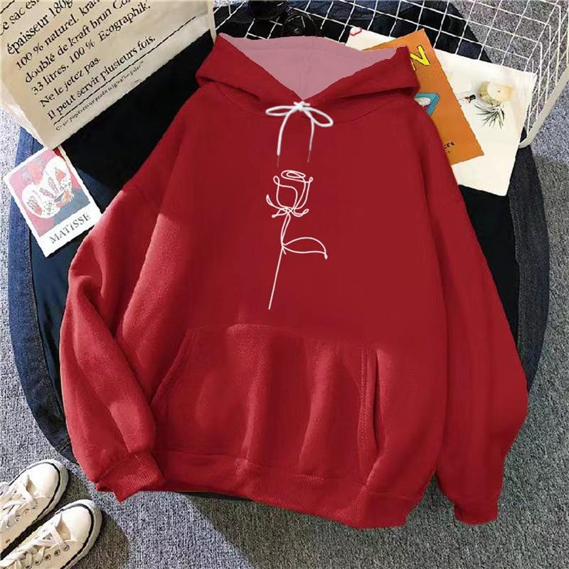 2025 Autumn/Winter Fashionable Flower 3D Printed Women's Hoodie Sports Harajuku Casual Loose Comfortable Daily Long Sleeve Top