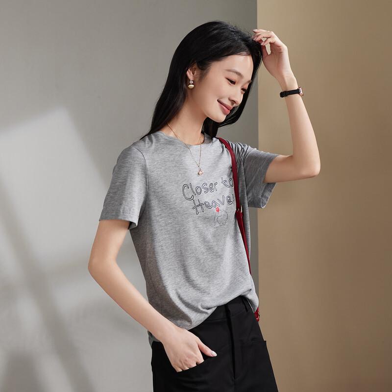 SOFSIL Women s Letter Print Short Sleeve T-Shirt L