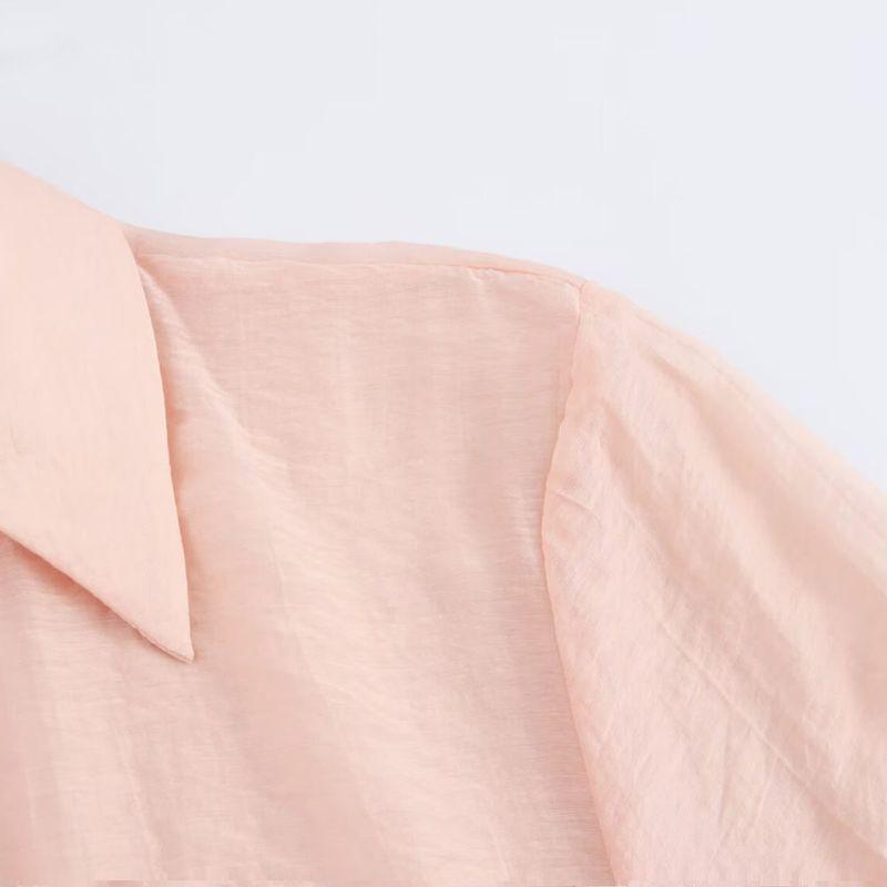 Kaslead New Arrival Women's Fashion Style Fashion Double Breasted Fashion Long Sleeve Lapel Shirt 5029054