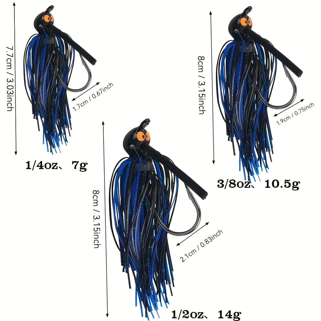 5pcs Colorful Bass Fishing Jigs - Weedless Football Swim Jigs with Metal Head & Silicone Skirt, Stainless Steel Flipping Lures