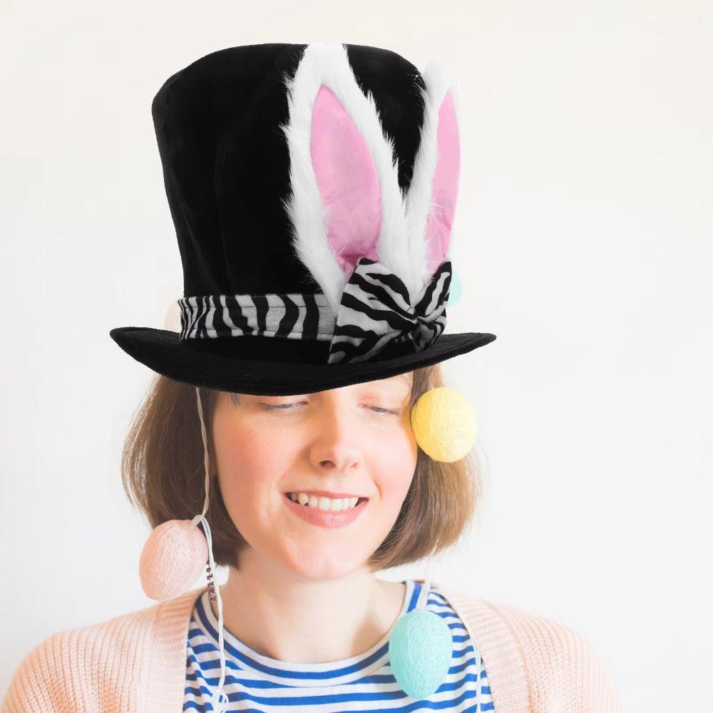 Festive Style Bunny Ear Hat Large Ears Costume Headgear Fun Gift Top Hat Easter Party
