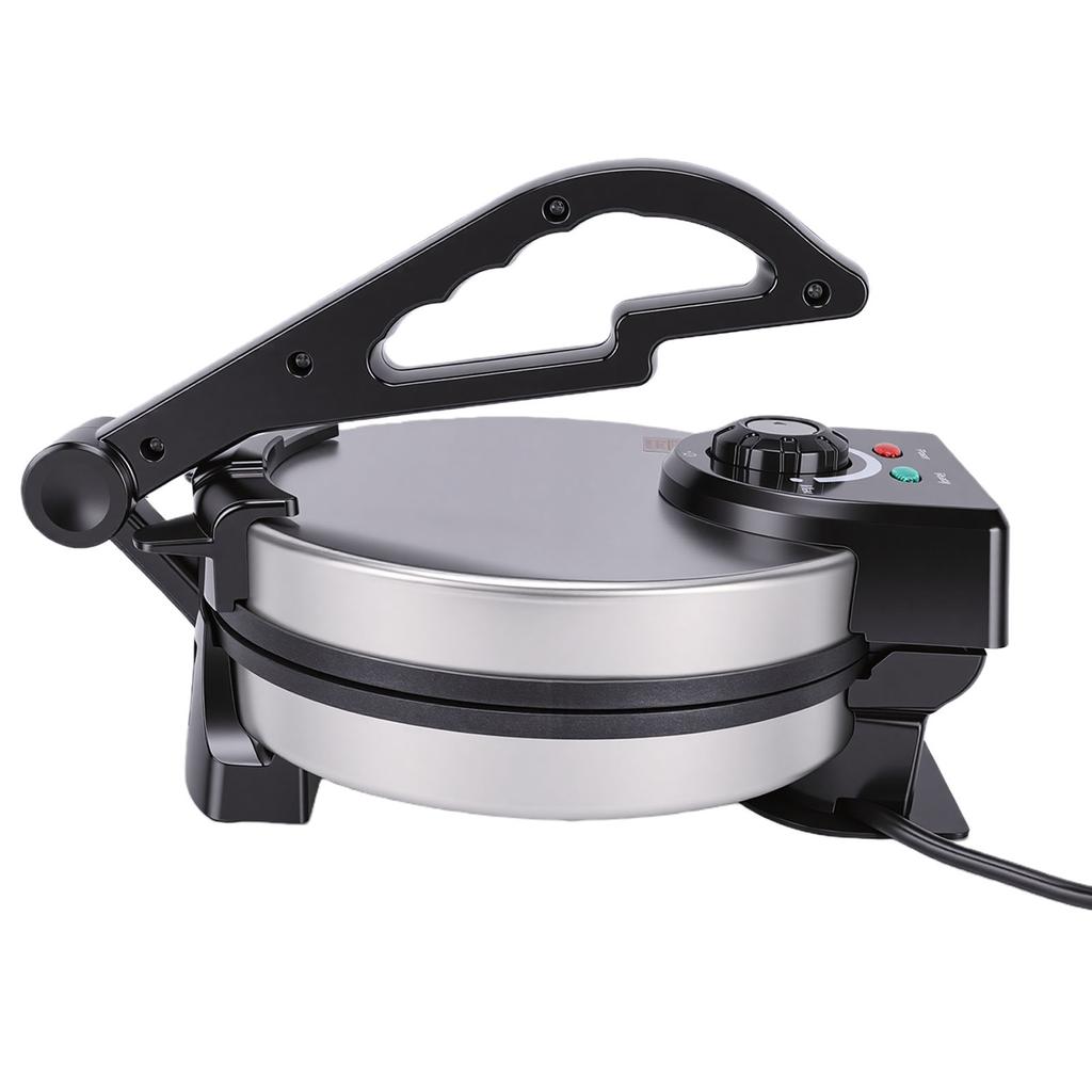 Electric Tortilla Maker 1000W Non Stick Knob Adjustable Temperature Control Uniform Baking Make Indian Style Chapati