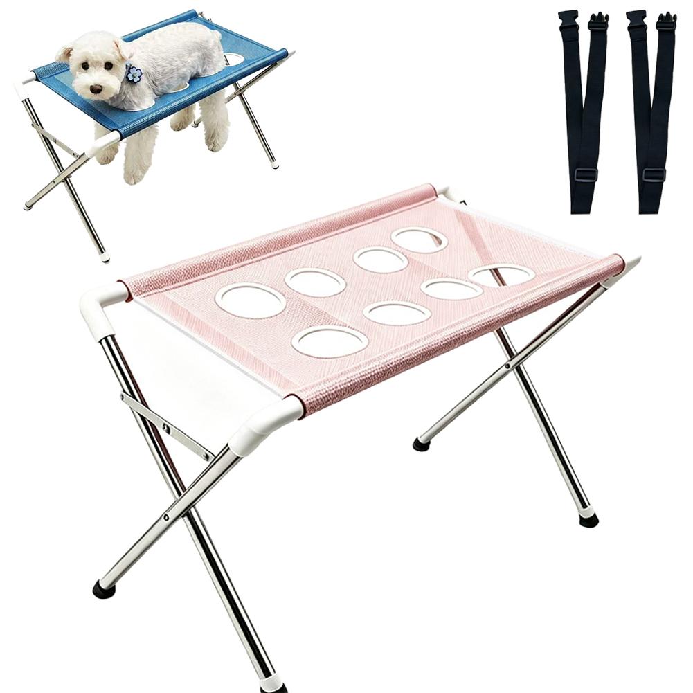 Dog Grooming Table Pets Grooming Hammock Basic Upgraded Models Foldable Bathing Nail Trimming Stand For Small Pet Dogs Cats