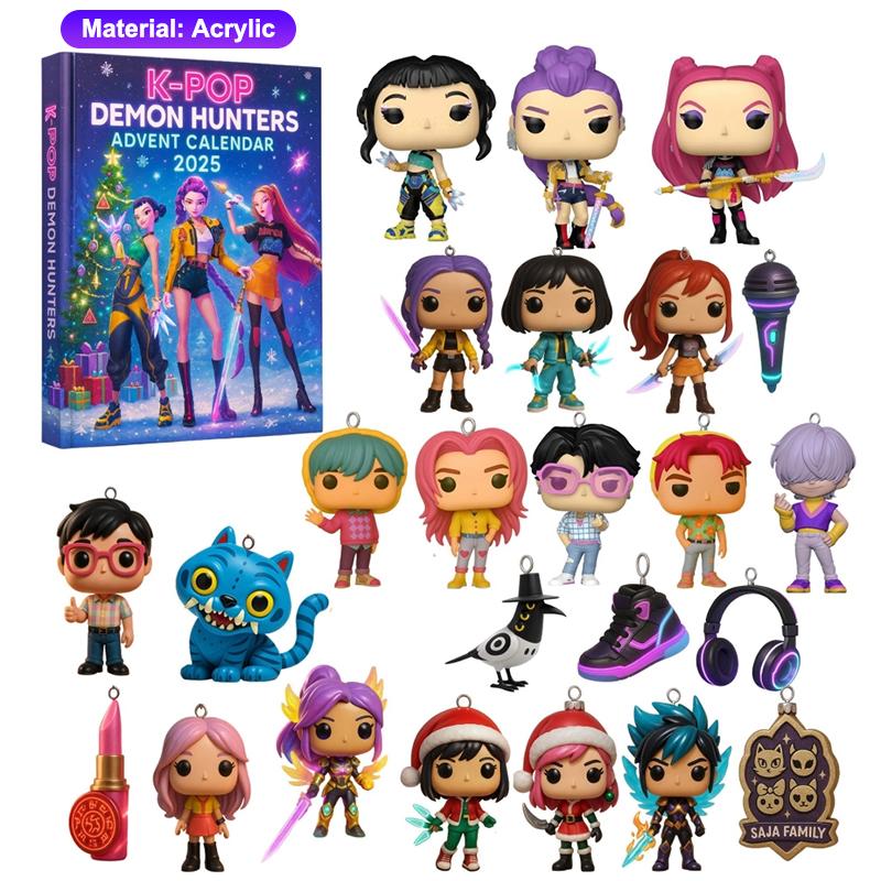 

K-pop Охотник на демонов Рождественское украшение на елку K-pop стиль Адвент Слепая коробка Милый Готический Праздничный декор Для подростков и женщин Подарок
