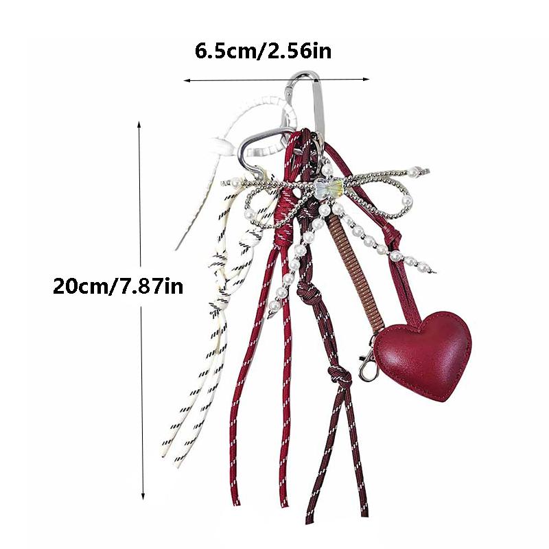 Yogodlns Heart Shape Cute Bow Mini Backpack Hanging Handbag Pendant Bag Pendant Bags Accessories