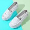 Genuine Leather Air Cushion Nurse Shoes for Women Spring and Summer New Soft Soled Breathable Flat Soled White Medical Shoes