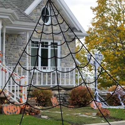 5M/7M Halloween Dreieck Spinnennetz Schwarz/Weiß Simulationsdesign Halloween Spinnennetz Extra Groß Realistisches Riesiges Spinnennetz