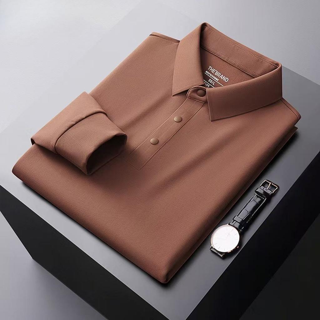 TrendHub Men's Autumn Winter Half-zip Seamless T-shirt  Men's Solid Color All-match