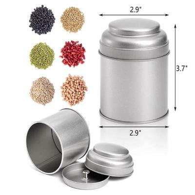 50g Kleine Teedosen Kanister mit luftdichten Doppeldeckeln,Mini Blechdosenbox und kleine runde Küchenkanister für Tee