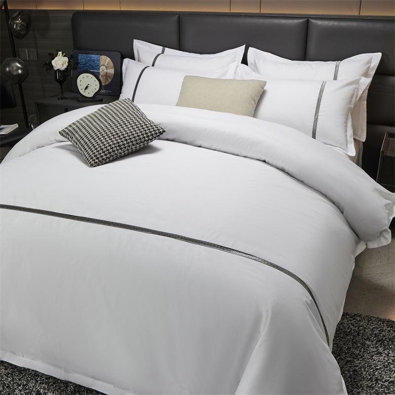 Four-Piece White Bedding Set for Hotels, Guesthouses & B&Bs: Includes Sheets and Three-Piece Duvet Cover Set