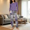 Damen Freizeit-Schlafanzug-Set mit Print, Rundhalsausschnitt und Lockerer Passform für Nachtwäsche und Loungewear