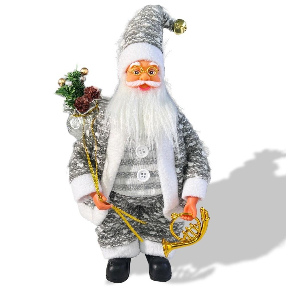 Creative 13inch Santa Claus Decorations Velvet Soft Santa Claus Standing Santa Claus Window Decoration Holiday Supplies