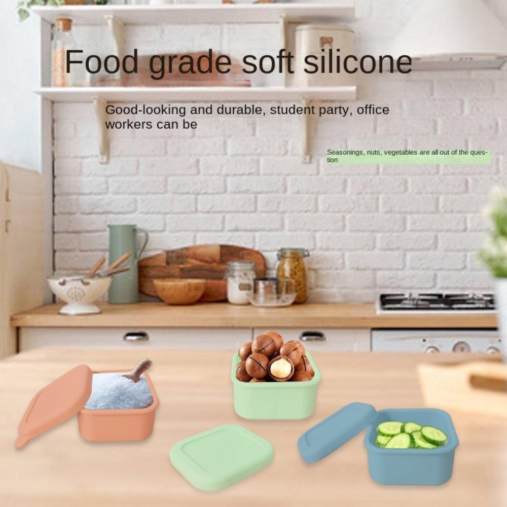 Neue weiche Silikon-Eiswürfelform, versiegelte, auslaufsichere Gefrierbehälter mit Deckel, Lebensmittelbehälter, Kinder-Bento-Box für Outdoor-Reisen