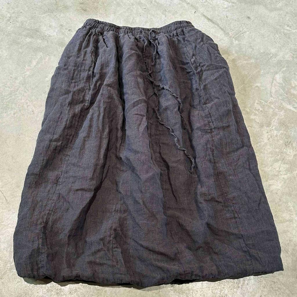 Johnature Women Vintage Skirts Elastic Waist Belt Spring Solid Color Casual A-Line Skirts