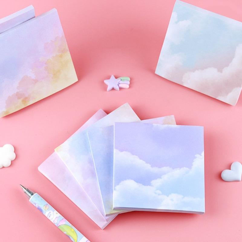 50 Sheets Colorful Starry Sky Stickers Sticky Notes and Stickers Leave A Message for Sticky Notes Student Office Stationery Supplies