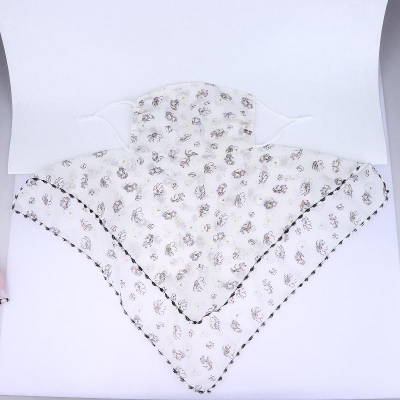 1Pcs Adjustable Protection Face Chiffon Print Mask Women Sun Protection Floral Scarf Ice Silk Neck Protector Bandana