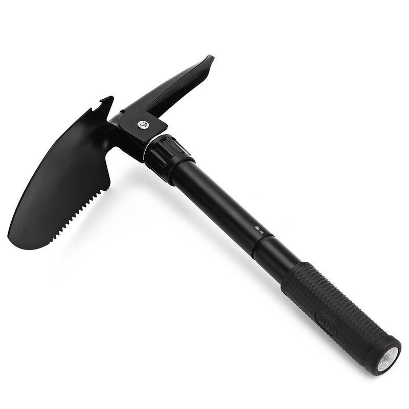 Portable Foldable Shovel With Compass Multi Purpose For Camping Hiking Backpacking Gardening Hiking Accessories Outdoor Tools