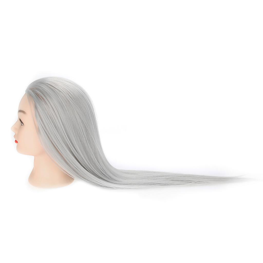 2 Colors Practice Head Mannequin Dolls Hair Salon Cosmetology Hairdressing Tool Light Gray