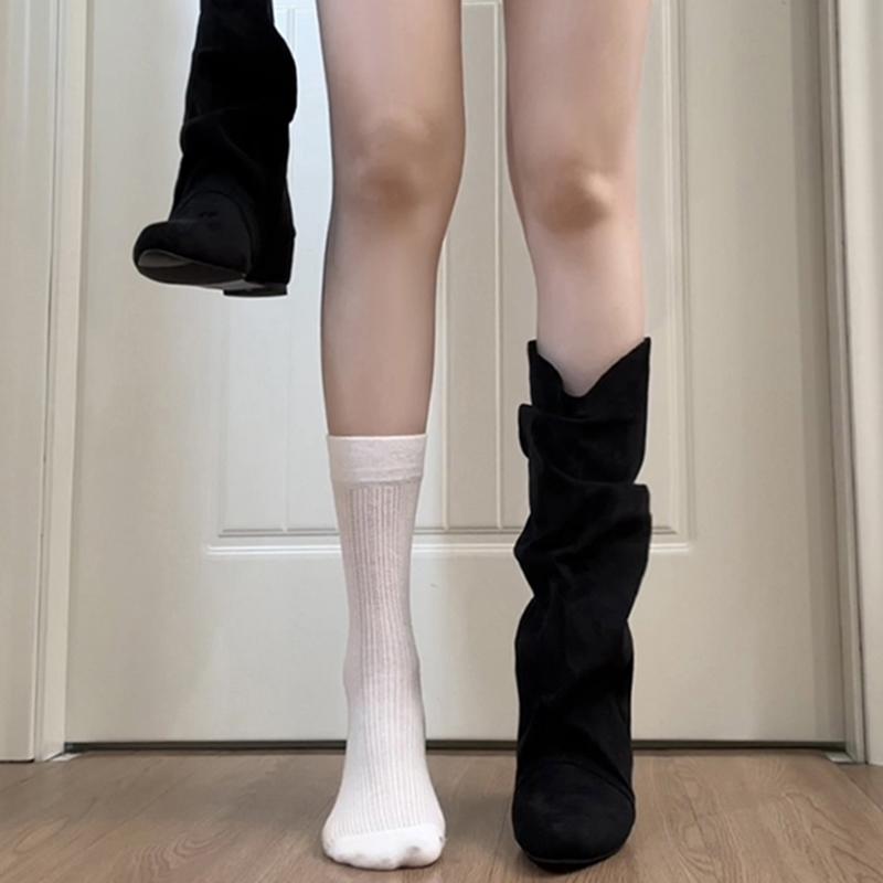 Fashion Autumn Winter Pleated Women Western Cowboy Boots Internal Elevation Knight Booties Zapatos De Mujer